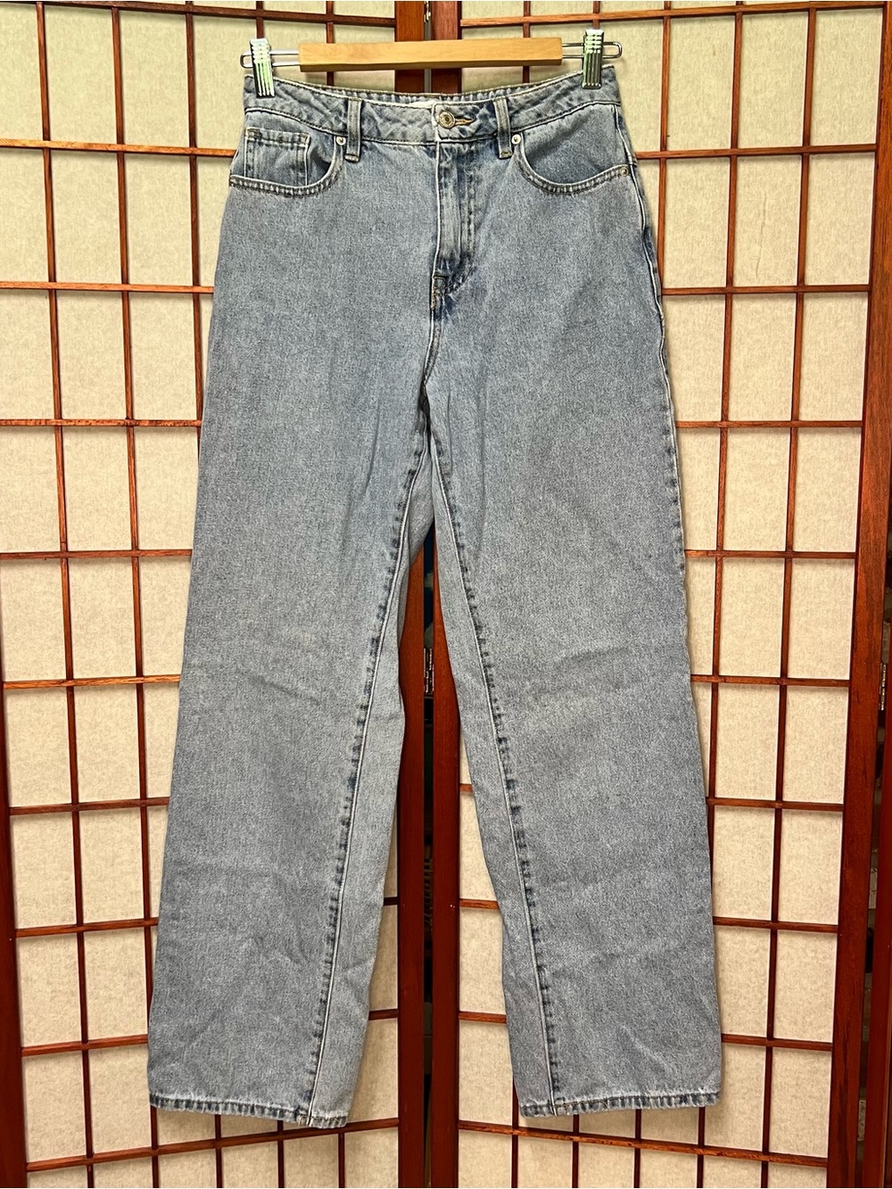Forever 21 Light Gray Flare Wide-Leg Jeans